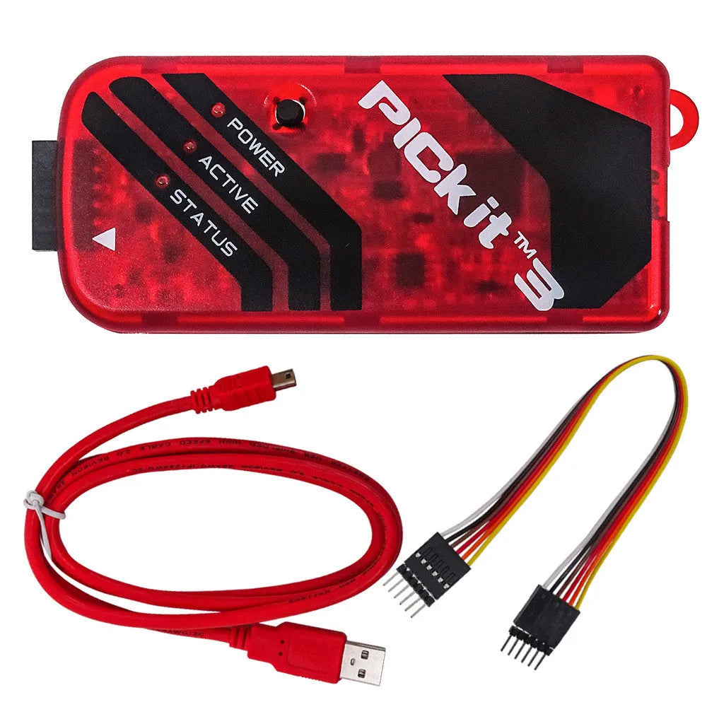 Offline simulation programmer burner unit for PIC microcontrollers with support for ICD2, KIT3, KIT3.5 sockets.