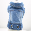 Retro scratch pattern denim dog vest for small breeds in dark and light colour options