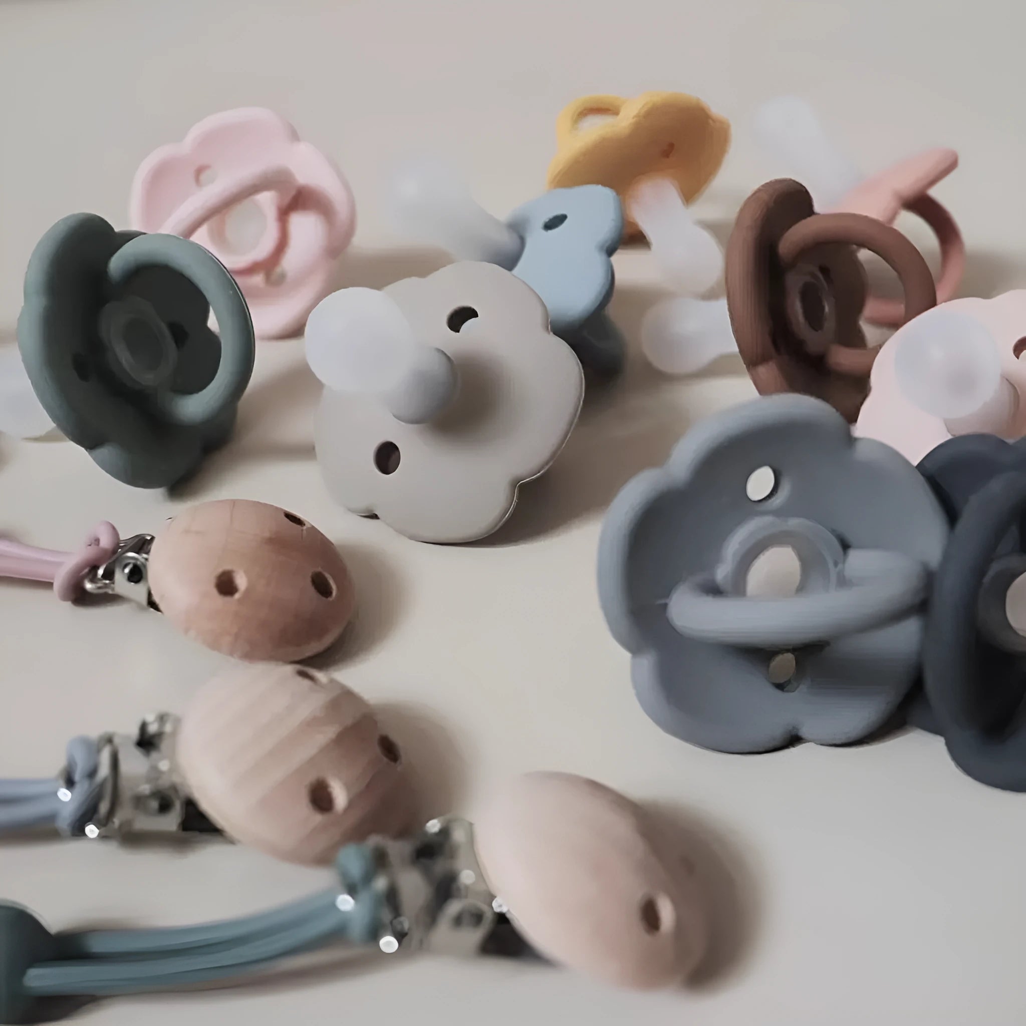 Baby pacifier edible silicone lace nipple for 0-6 months in light pink colour