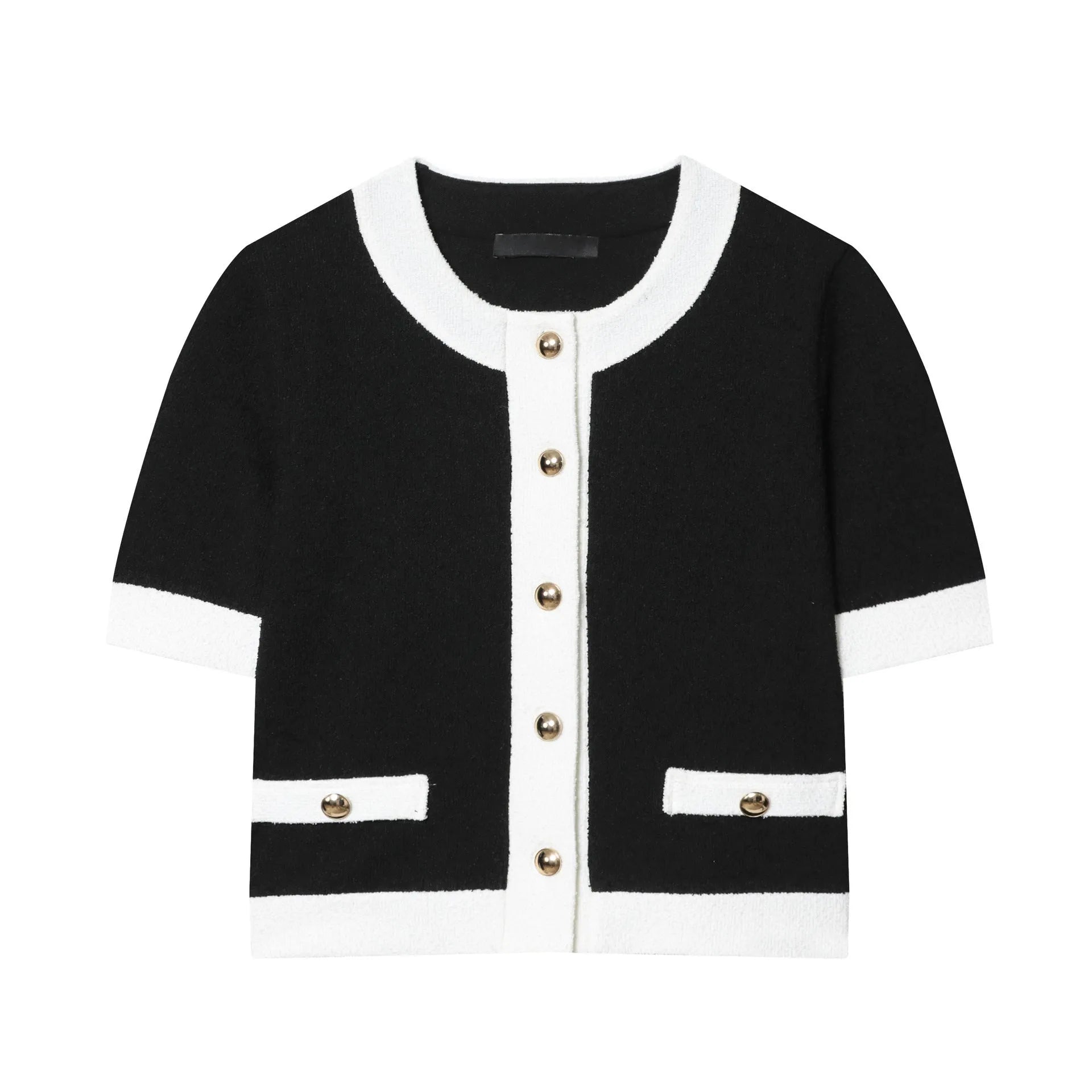 Women's polyester street fashion suit with beaded leather accent top and matching high-waisted trousers