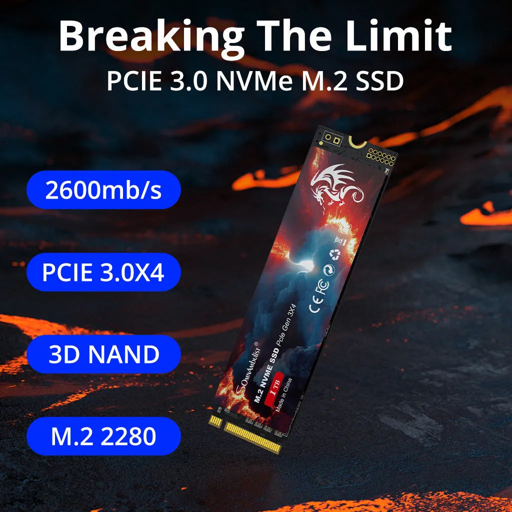 M2 solid state drive for desktop computers with 80x22mm dimensions and PCIe 3.0 interface