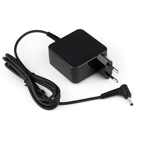 Black 45W laptop power adapter with US EU plug and DC connector cable