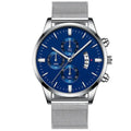 Mens stainless steel mesh band quartz watch with 4.2cm case in multiple colour options