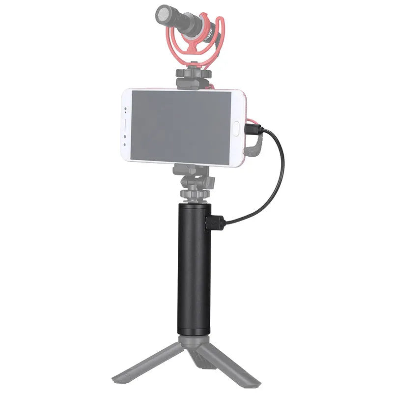 Black aluminium alloy charging handle power bank, 12.5cm long