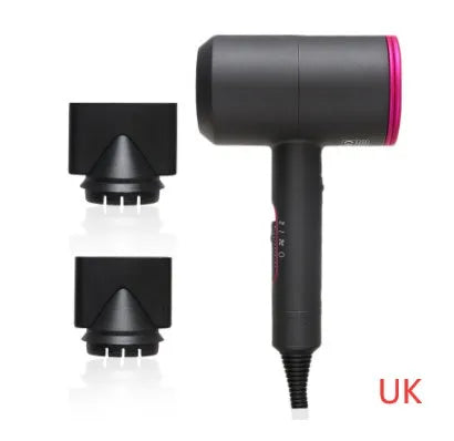 Dual voltage 2000W hotel hair dryer with 2.5 metre cable in metallic black finish