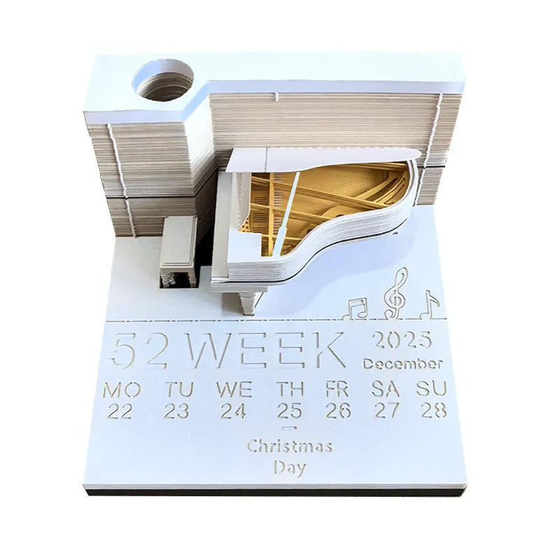 3D sticky note paper carving notepad with tear-off pages and decorative ornament design