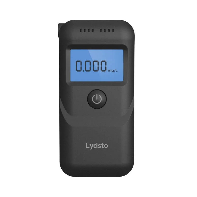 Black HD-JJCSY01 portable personal alcohol breath tester on a plain background.