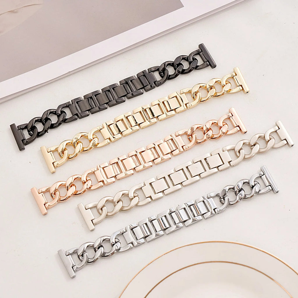 Denim chain metal replacement strap for Apple Watch in multiple colours and sizes