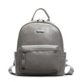 PU leather ladies travel backpack in urban simplicity style with sandwich pocket and polyester lining