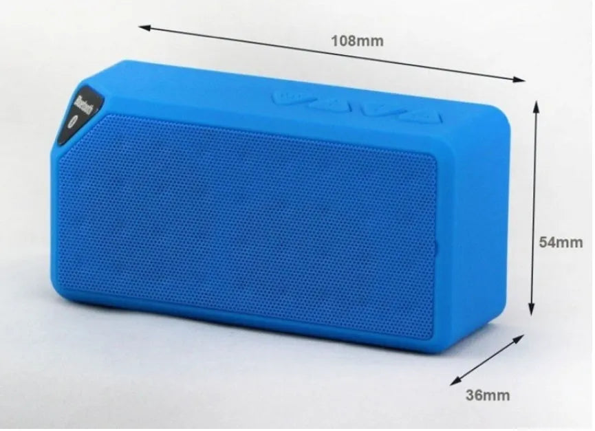 Cannon X3 portable mini cube Bluetooth speaker in five colour options: black, blue, green, red, yellow.