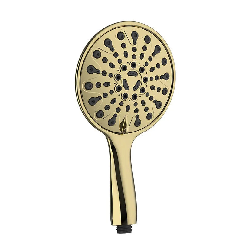 6-inch portable handheld shower head with six spray functions in electroplated finish