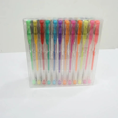 100 colour gel pen set with plastic barrels, 15cm long with 0.5-1mm tip options for watercolour effects