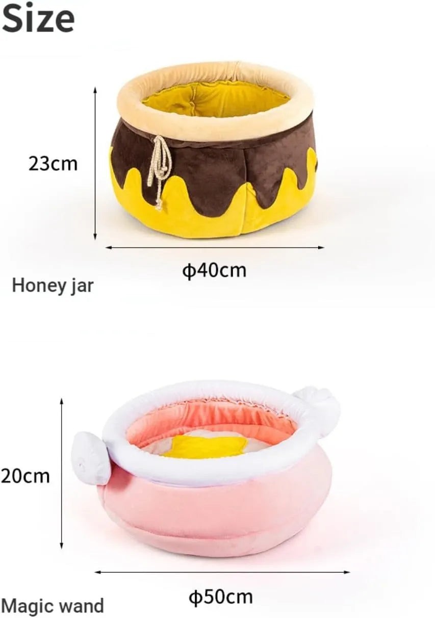 Pink magic honey pot shaped cat sofa bed with removable pad for small pets
