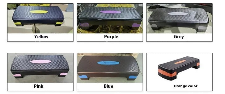 Fit Step aerobics equipment in ABS plastic showing grey, green, and orange colour options