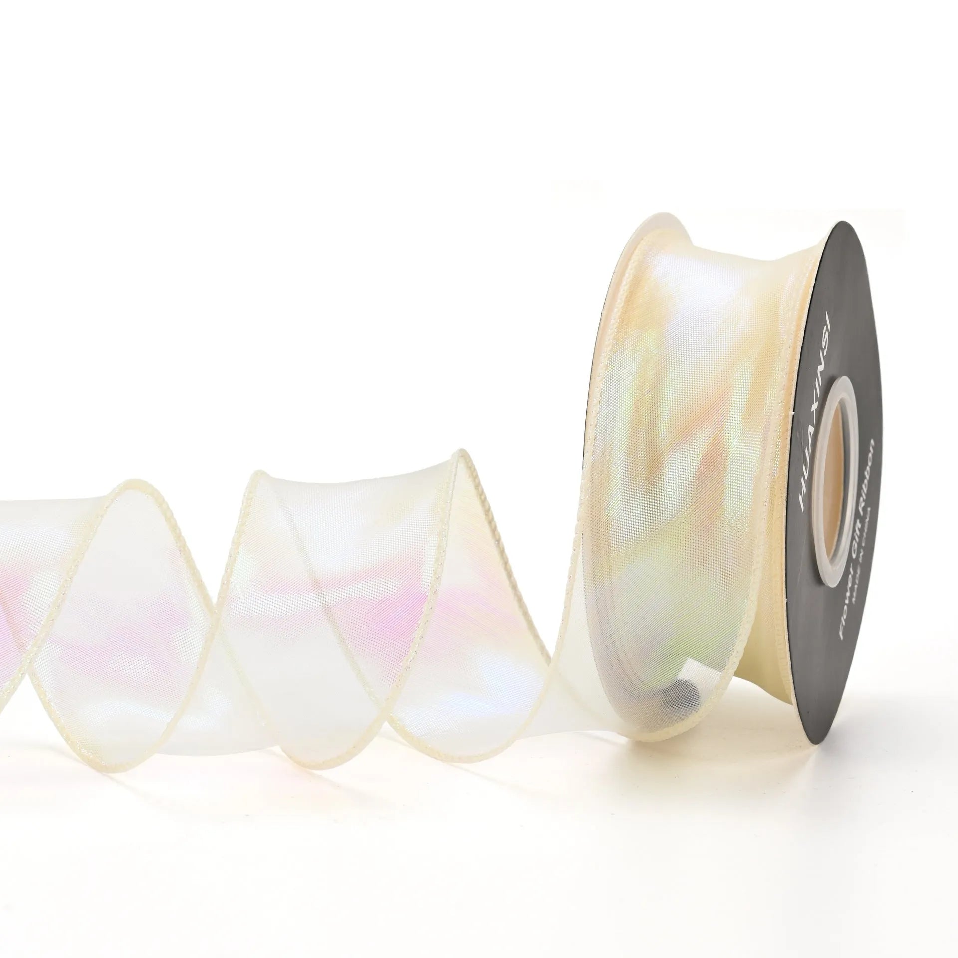 Mesh fishtail yarn floral wave ribbon roll in 4cm width for DIY crafts and bouquet decoration