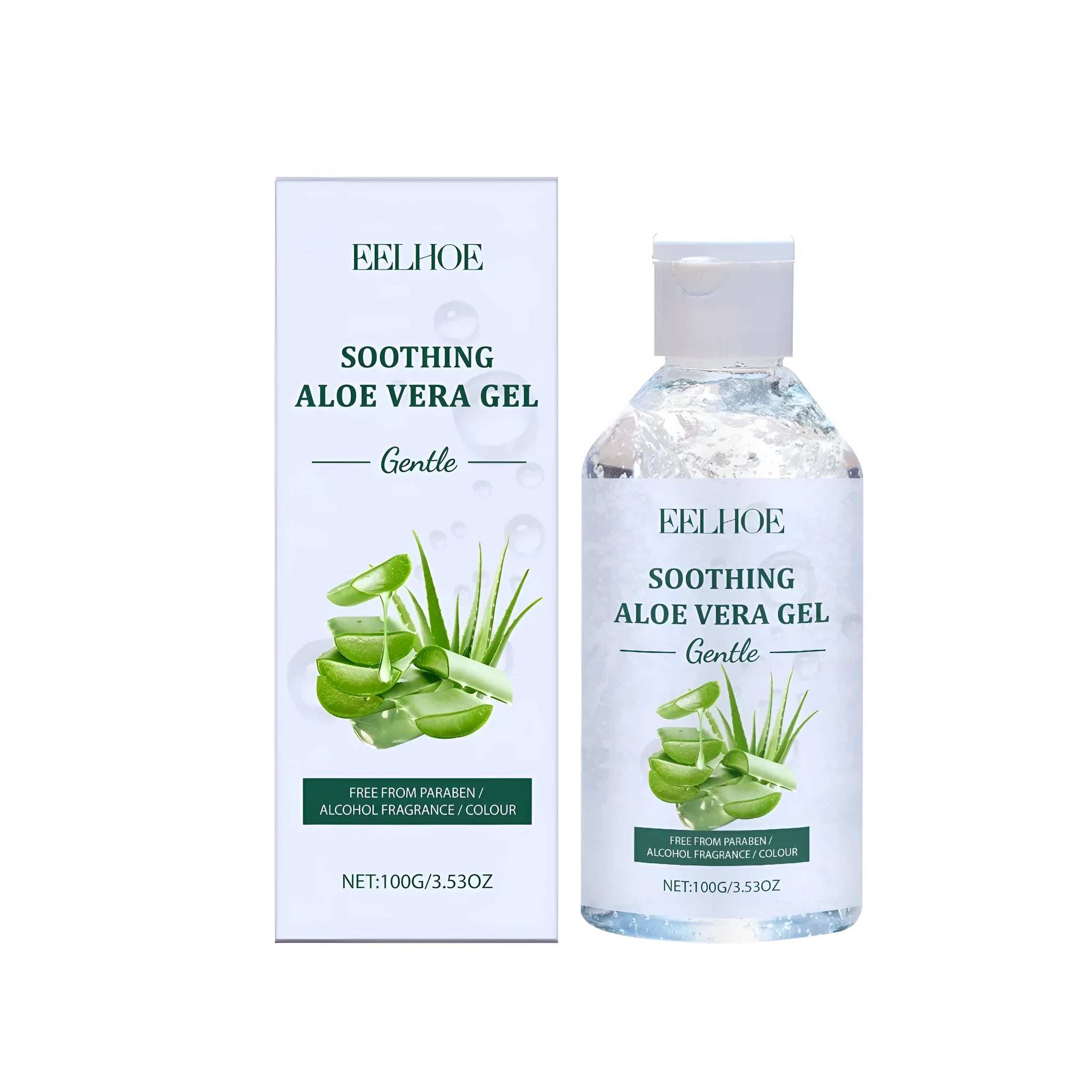 100g tube of transparent aloe vera gel for facial and body hydration