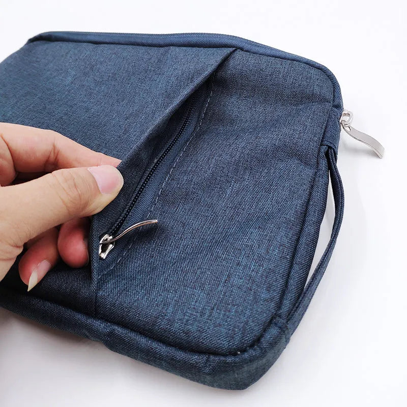 Canvas tablet case handbag for Pro 12.9 with anti-fall padding in grey navy rose red colours
