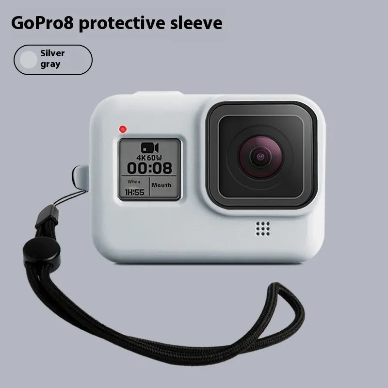GoPro Hero8 Black silicone protective sleeve and anti-lost carrying strap accessory set in multiple colour options