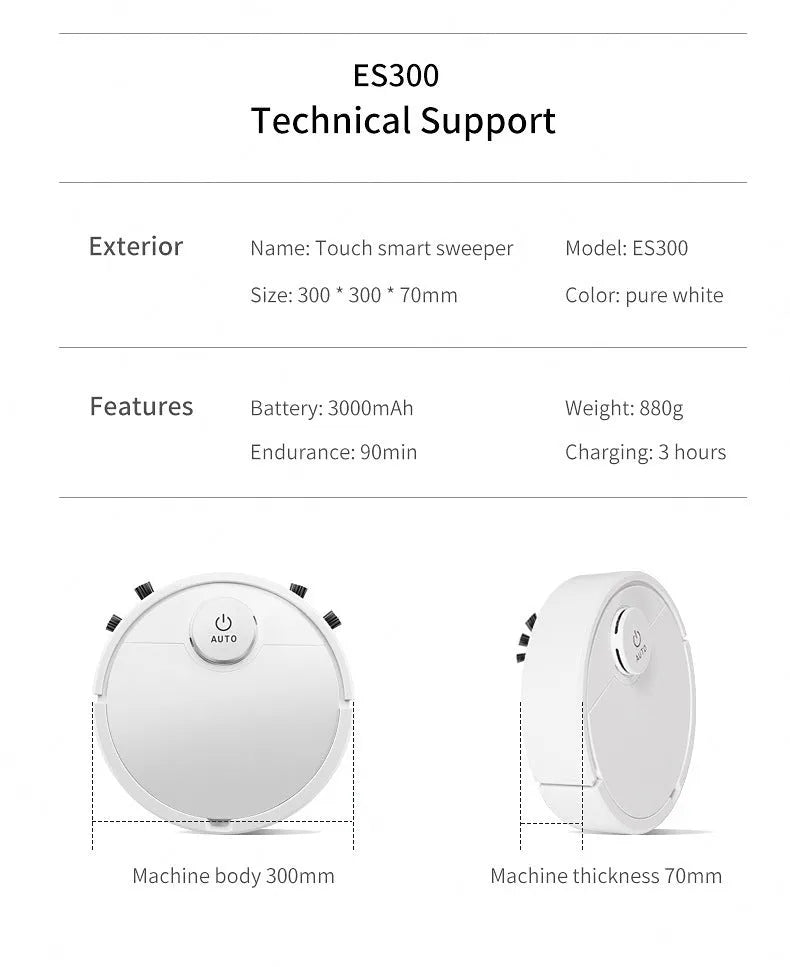 Automatic sweeping robot cleaner with compact design and control panel