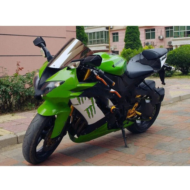 Blue and Brown motorcycle windscreen for Kawasaki ZX-6R 636 and ZX-10R sport bikes