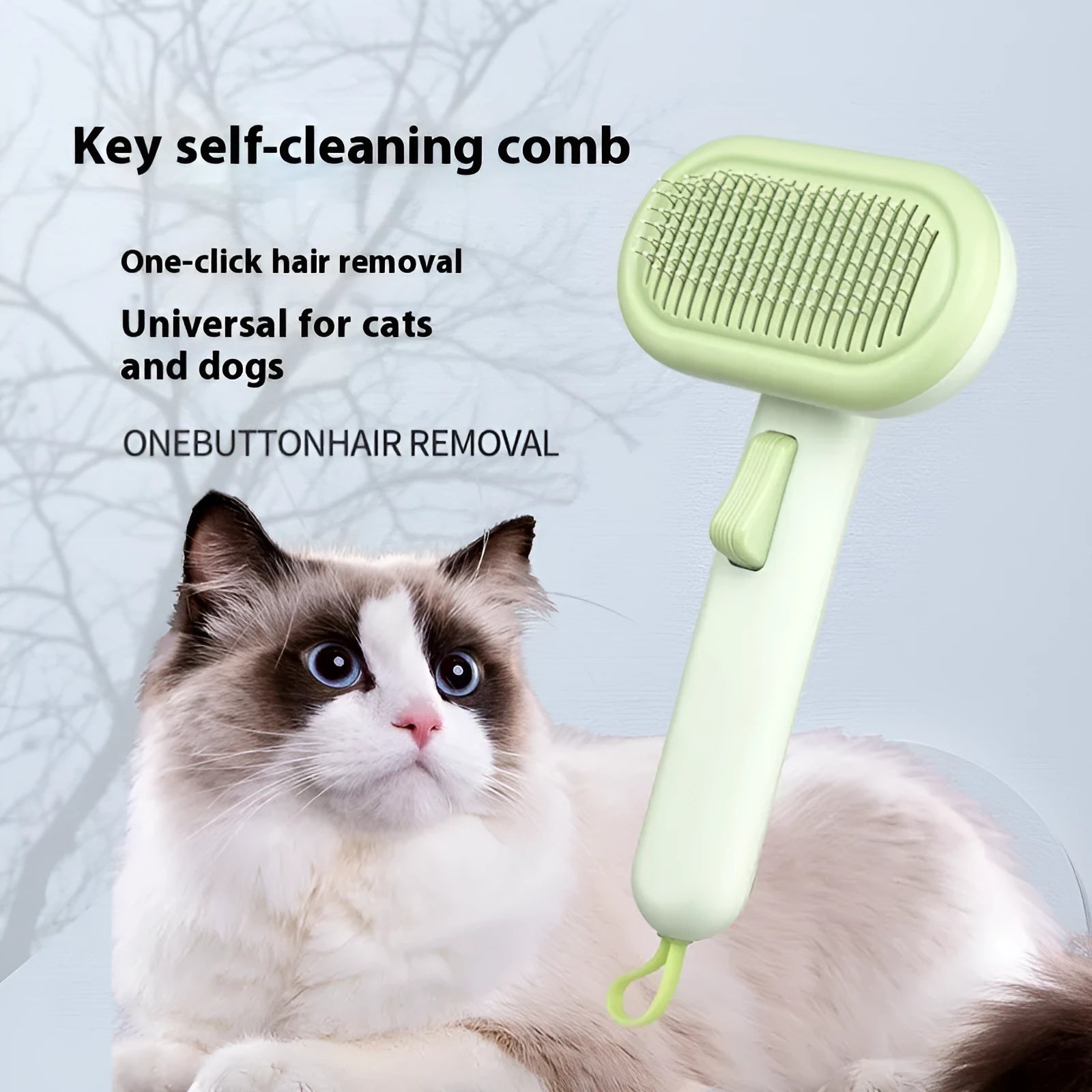 Large pet grooming comb with shaver and detangler in light grey colour