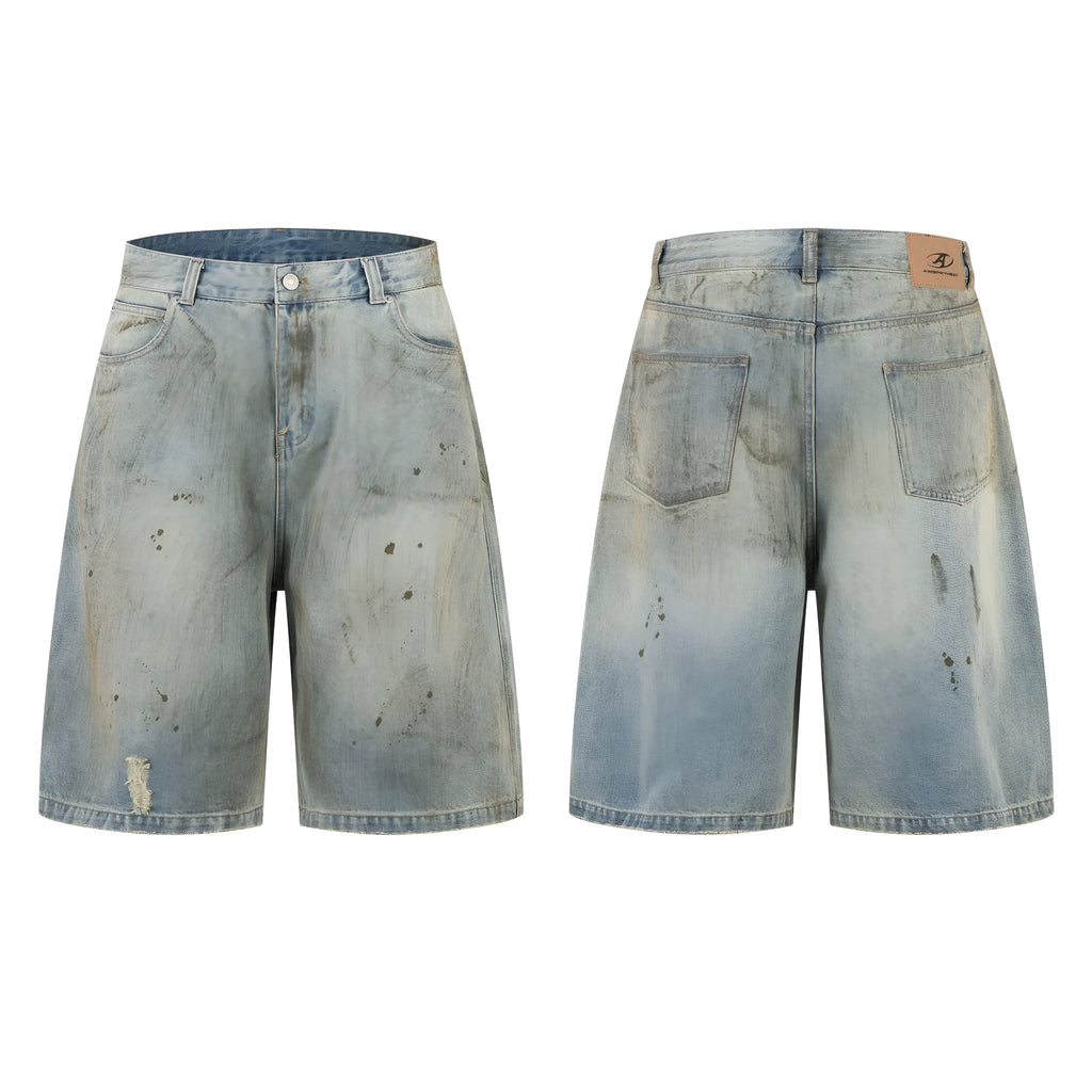 Blue cropped denim middle pants with a straight leg and zipper fly on a size chart.