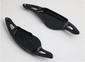 Carbon fibre steering wheel paddle shifter modification kit in black carbon finish