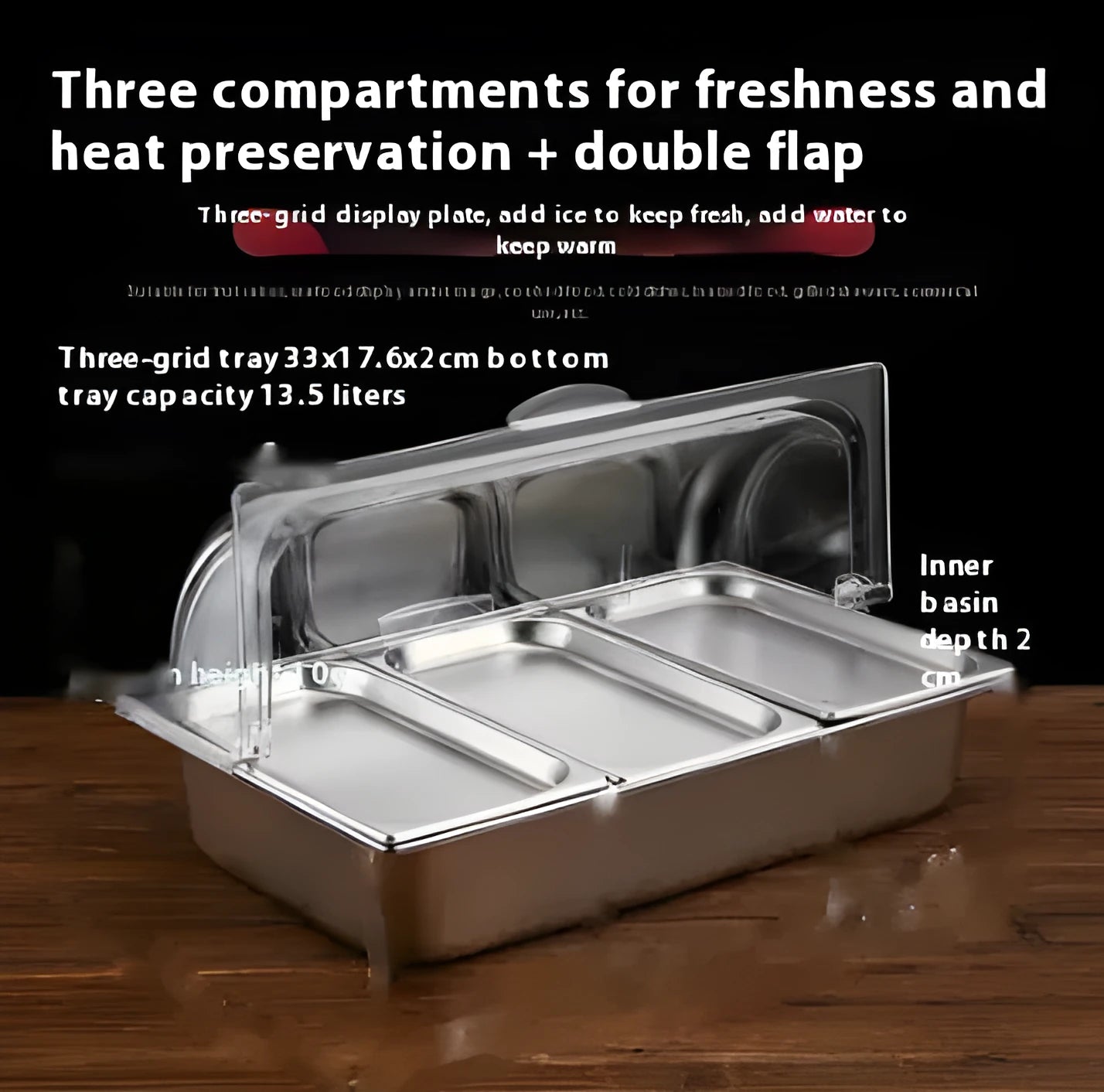 Stainless steel commercial dining plate display box with lid in multiple grid configurations