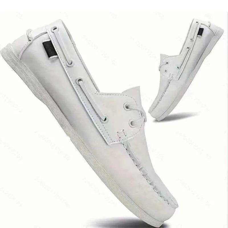 Men's British style casual shoes with artificial PU upper and flat heel.
