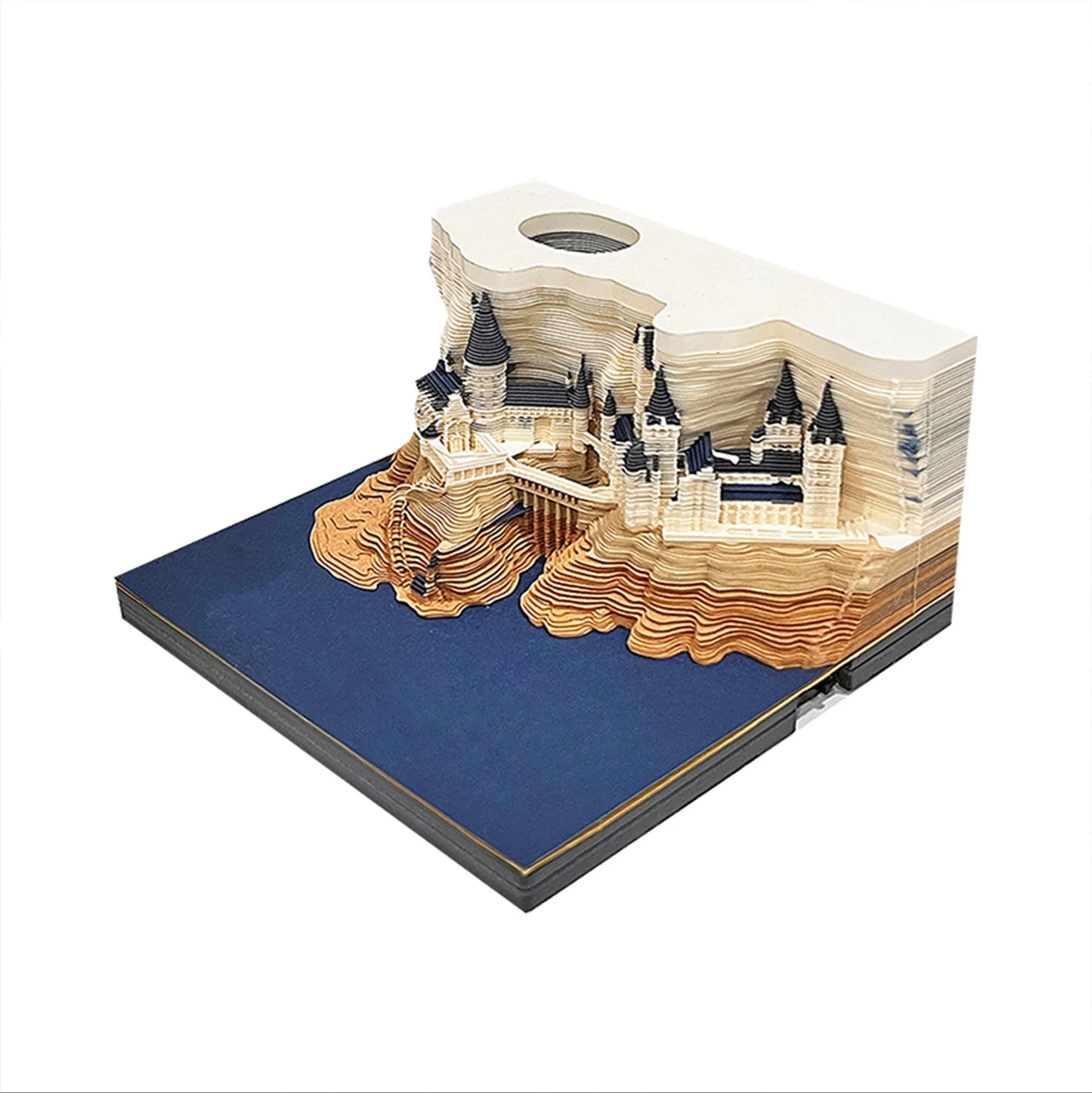 3D sticky note paper carving notepad with tear-off pages and decorative ornament design