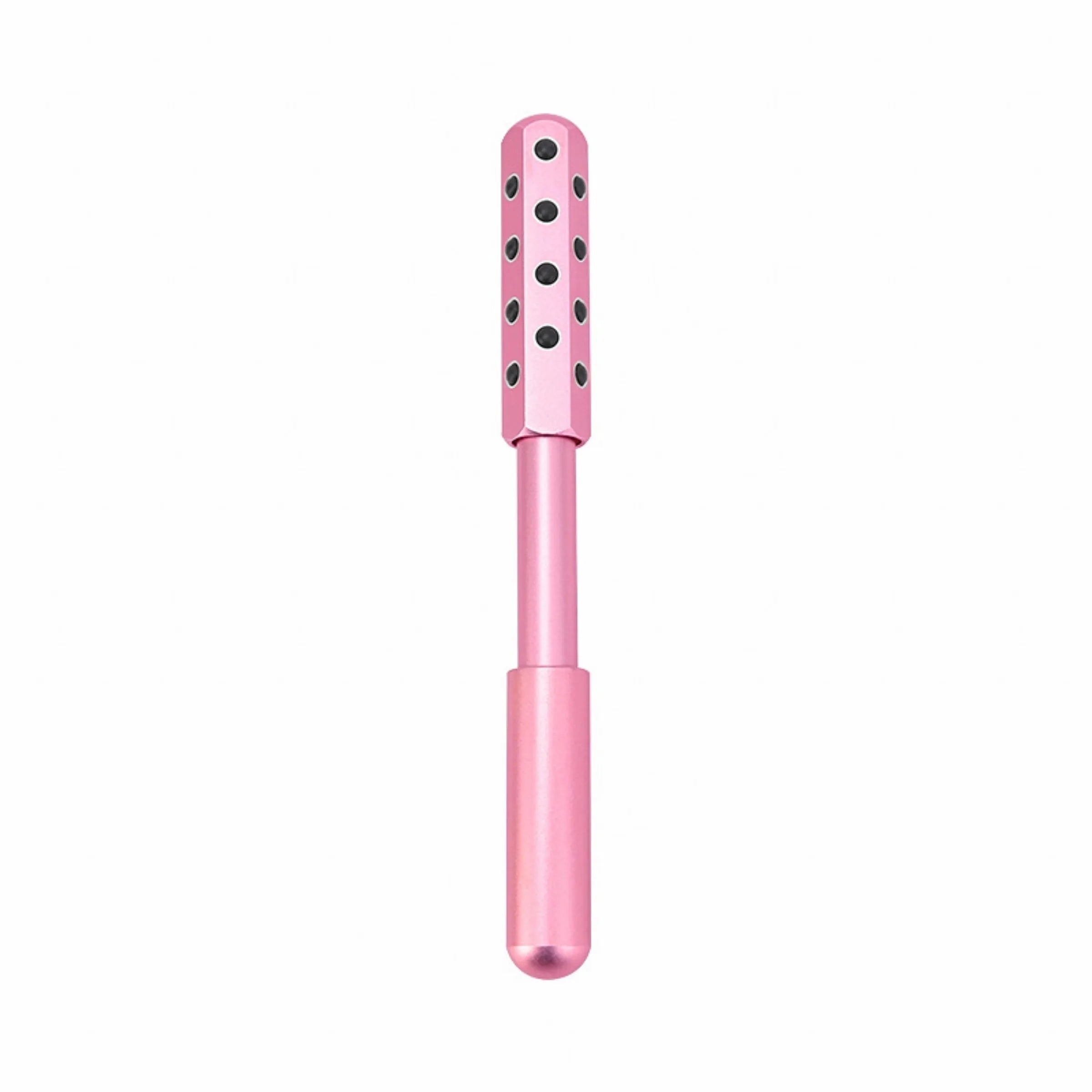 Purple germanium particles facial massage roller with 24 balls and 193mm handle for eye contour treatment