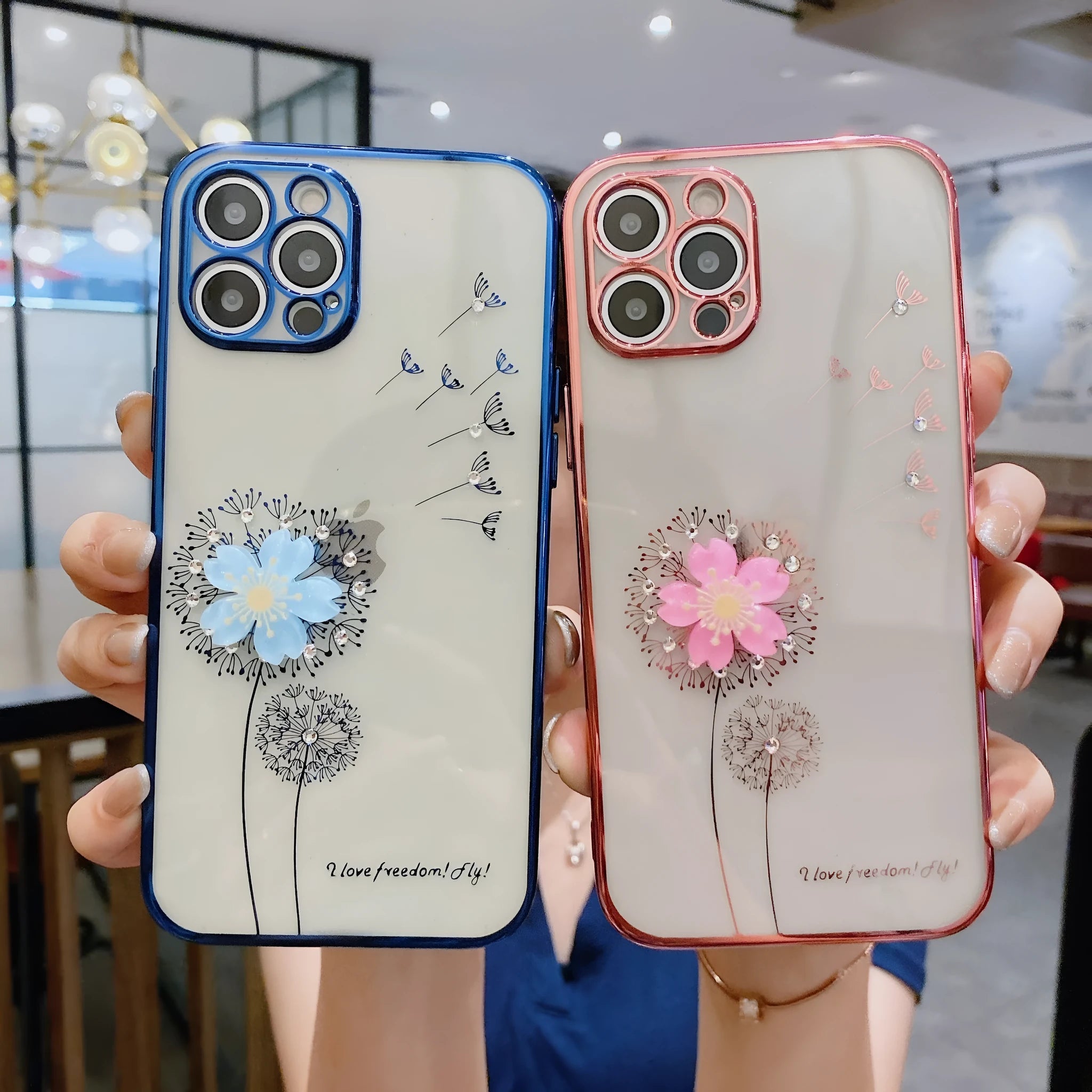 Green silicone iPhone case with a 3D floral design and a built-in spin stand on a white background.