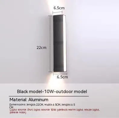 Modern simplicity outdoor wall washer up down light in warm white aluminium for patio wall