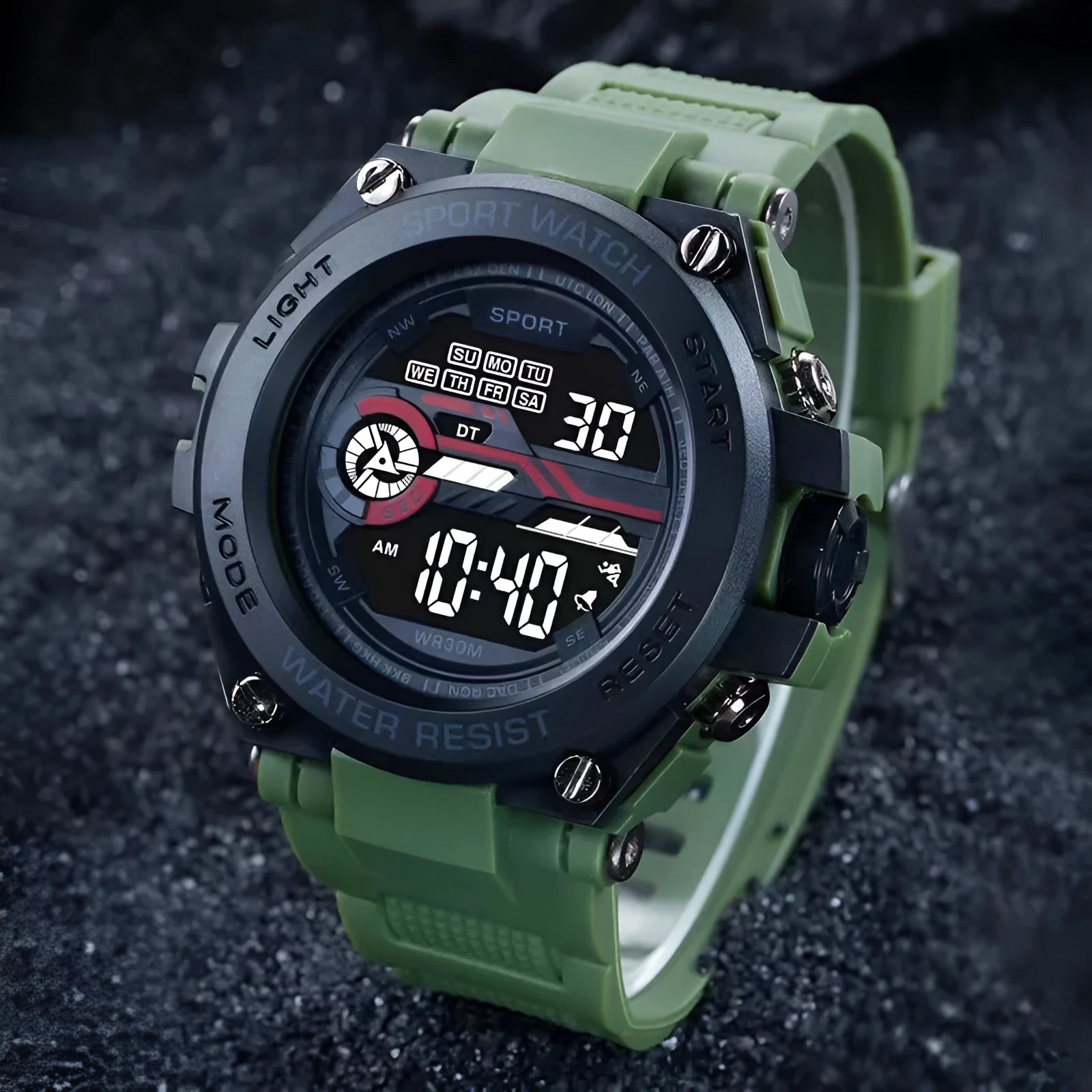 Fashion digital electronic watch for teenagers shown in one of ten available colour variants