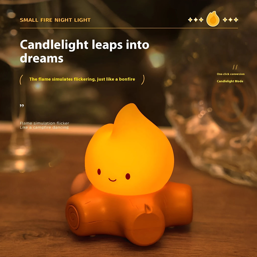 Small cartoon-style silicone night lamp showing yellow light with optional Chinese or English text display