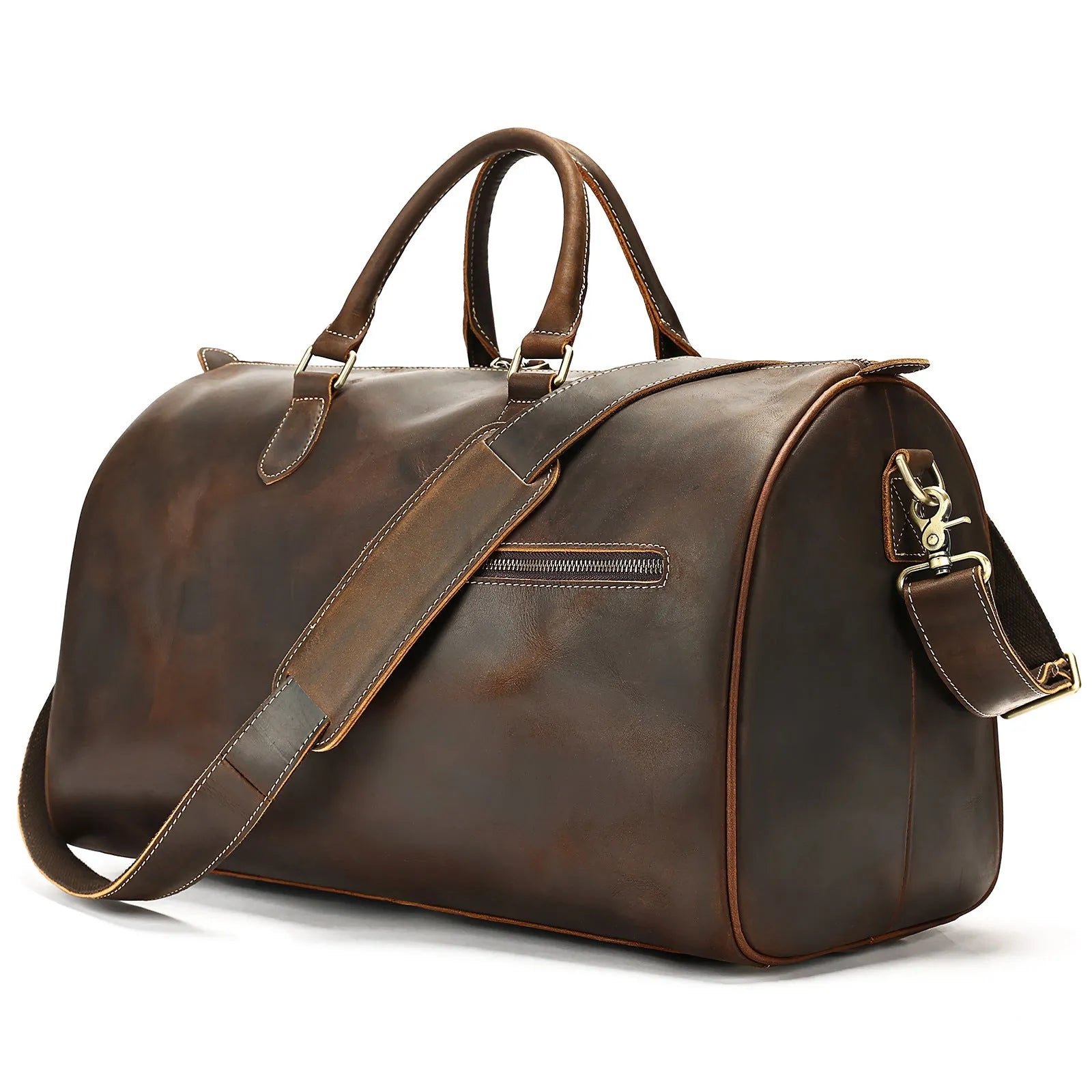 Men's genuine leather crossbody bag in vintage design with large capacity dimensions