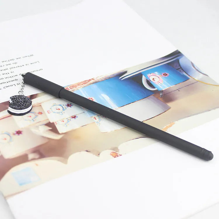 Pendant gel pen from Cookies series with 0.5mm tip and plastic case in black