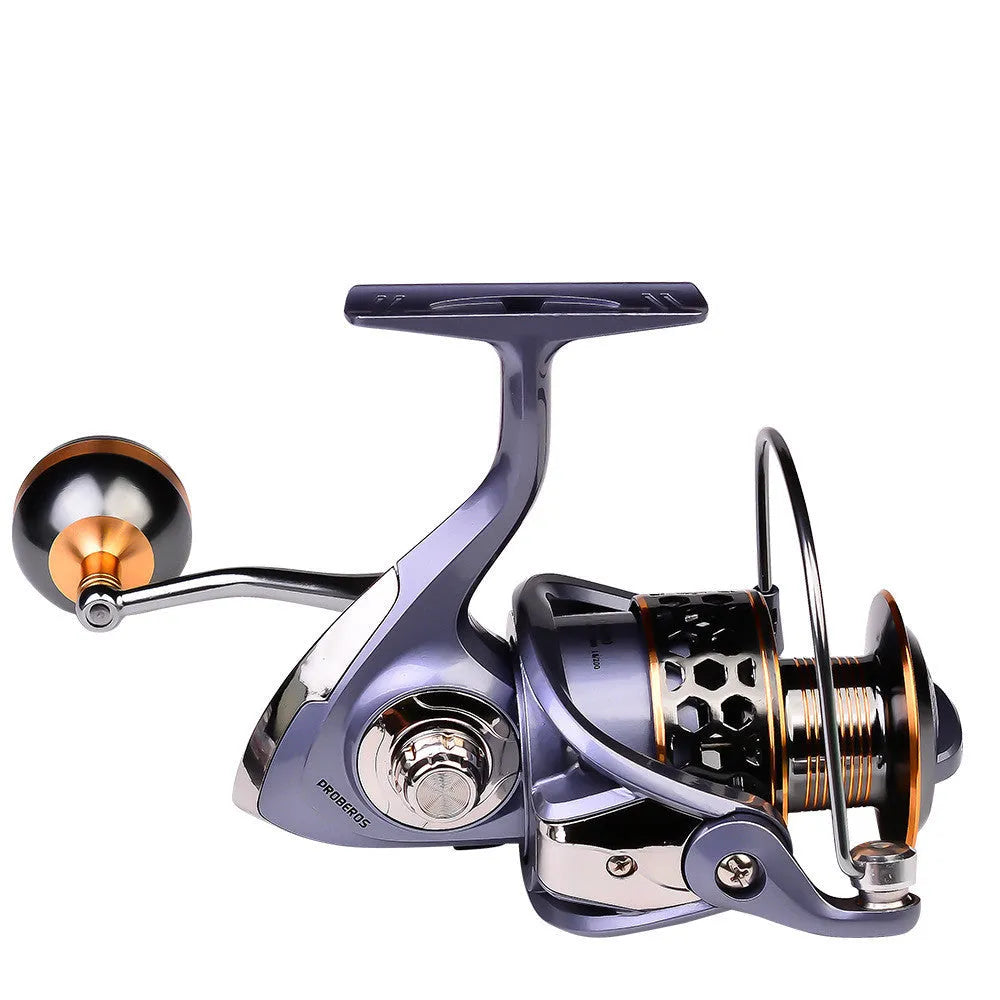 Full metal thread cup spinning reel with honeycomb aluminium spool and CNC metal rocker handle