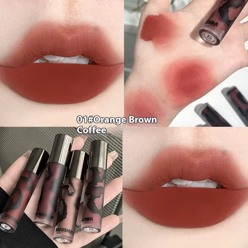 Lava Secret Matte Lip Mud Lipstick in non-transfer formula showing five shade options