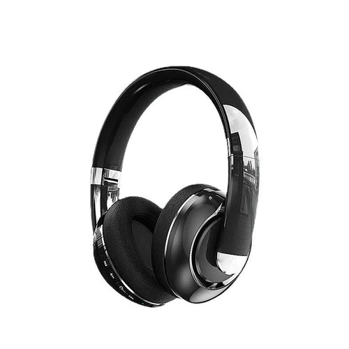 Bluetooth wireless headphones with microphone in black, 40mm drivers, Type-C charging port