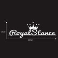 Reflective crown-shaped car sticker on vinyl sheet showing black, white, and colour options.