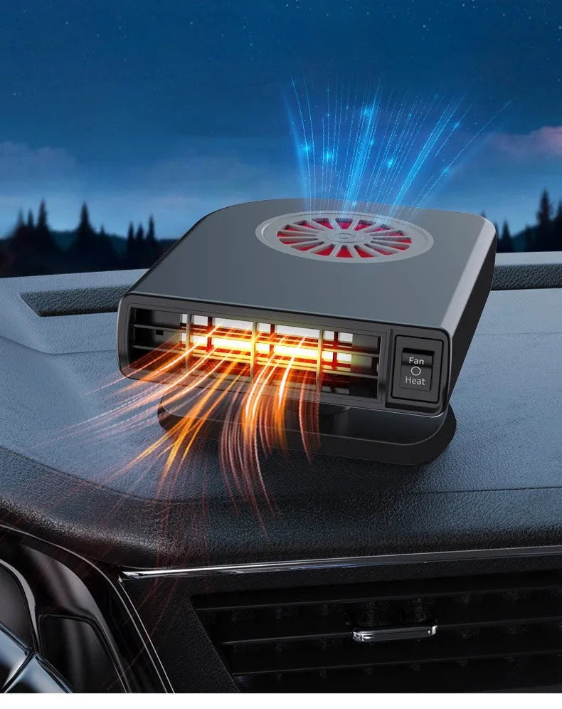 Black vehicle-mounted heater for car defrosting and defogging with compact ABS construction