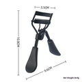 A4 with comb eyelash curler in black with ribbon comb detail, carbon steel and ABS construction