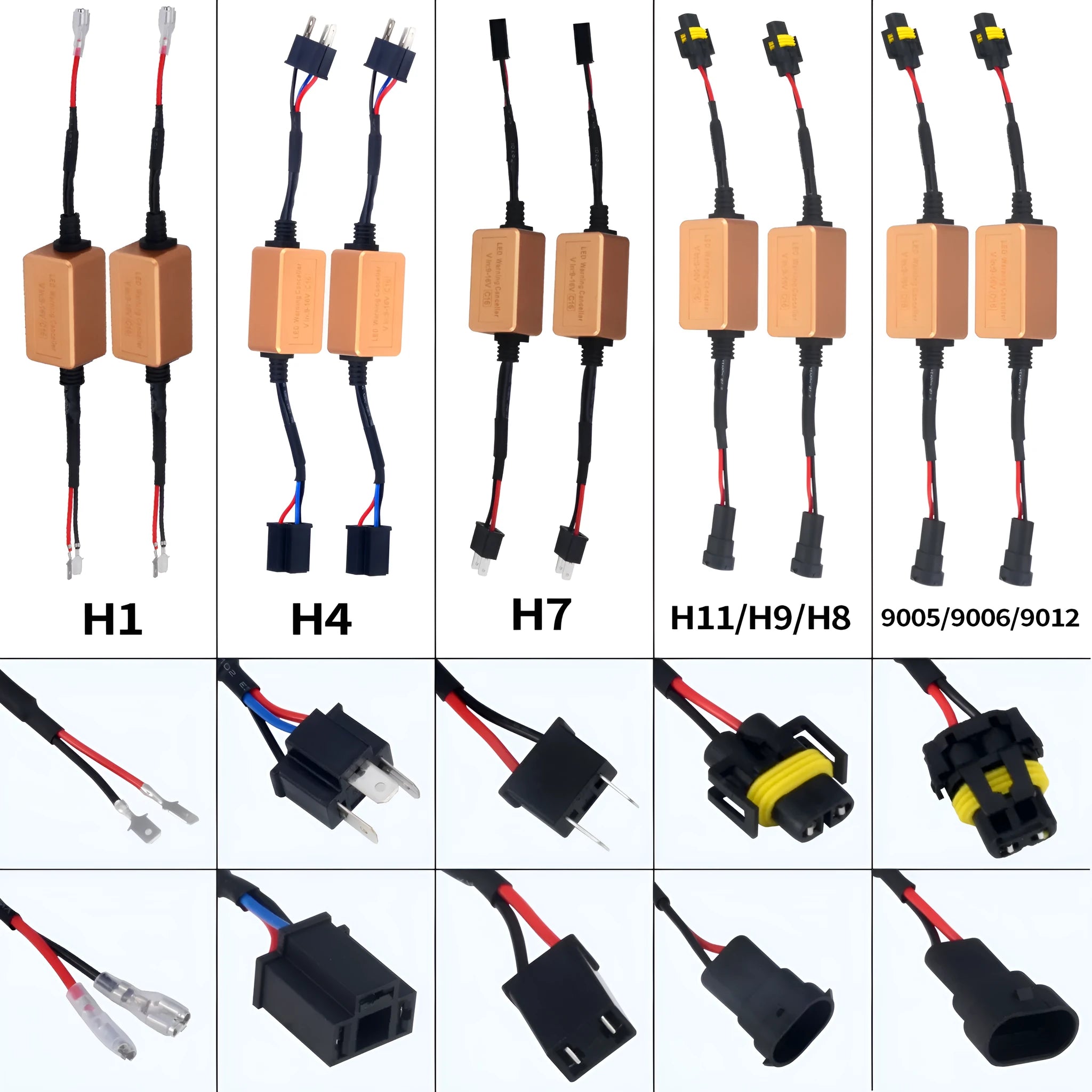 Black alloy H4 H7 H11 LED car headlight Canbus decoder for plug and play installation