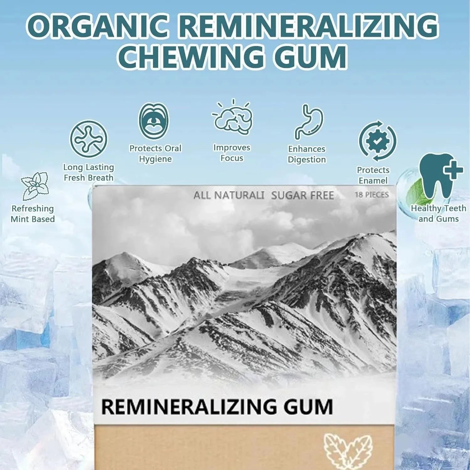 Box of frankincense mint supplement capsules showing 18 count