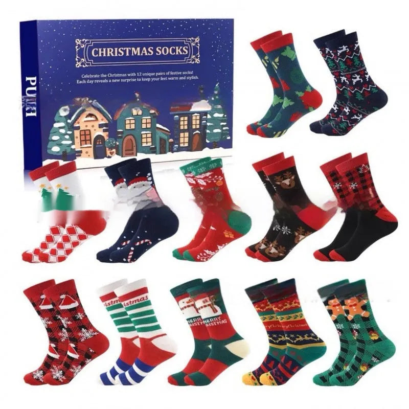 Christmas socks blind box containing one random resin craft ornament for holiday decorations