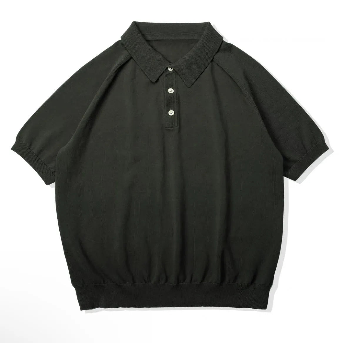 Retro knitted cotton short-sleeved T-shirt in slim fit on a hanger