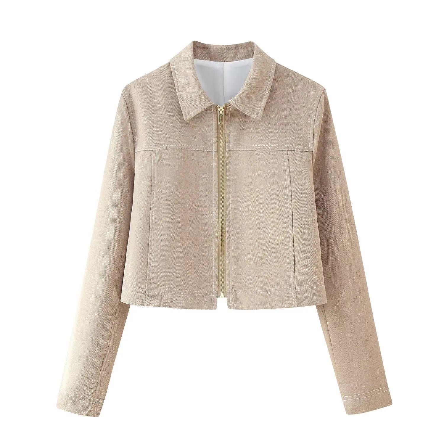 Women's summer casual herringbone pattern suit set with 3D embroidery showing jacket and trousers
