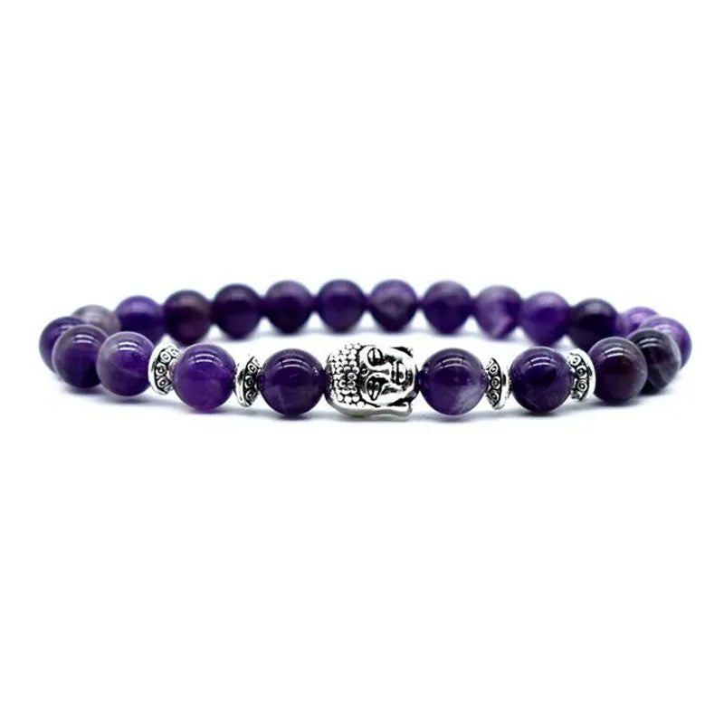 Tiger eye bracelet 19mm diameter with Buddha head charm on wrist