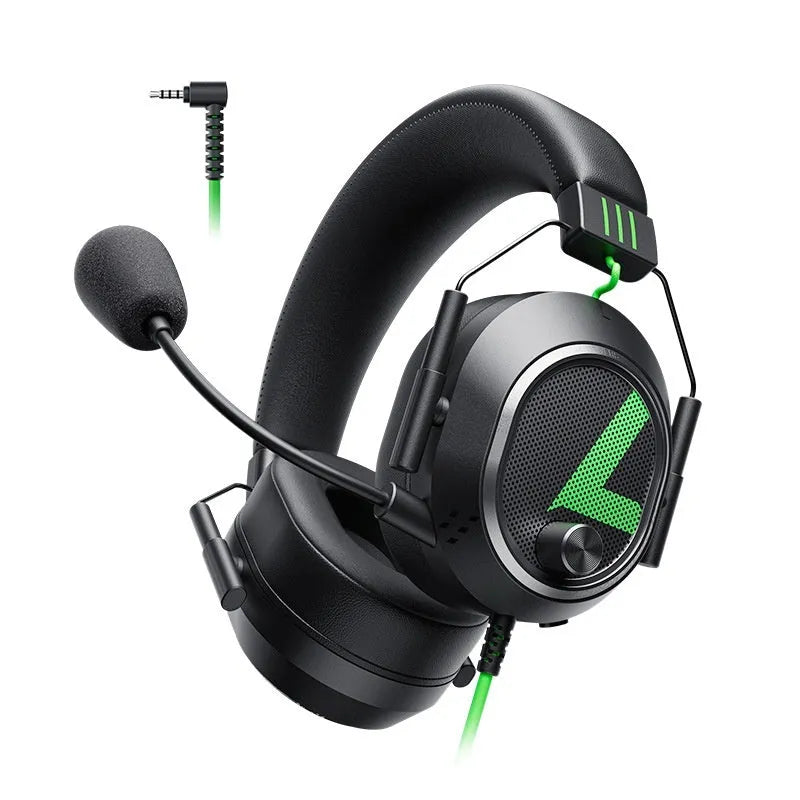 G810 wired gaming headset with microphone, black, L-shaped 3.5mm plug and TPE cable
